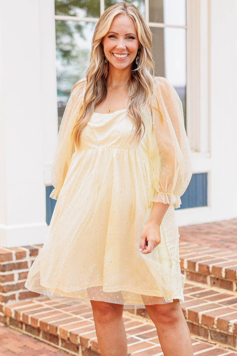 Women's Sweet Evening Dress, Yellow | Size: 1X By Chic Soul Women's Sweet Evening Dress, Yellow | Size: 1X By Chic Soul