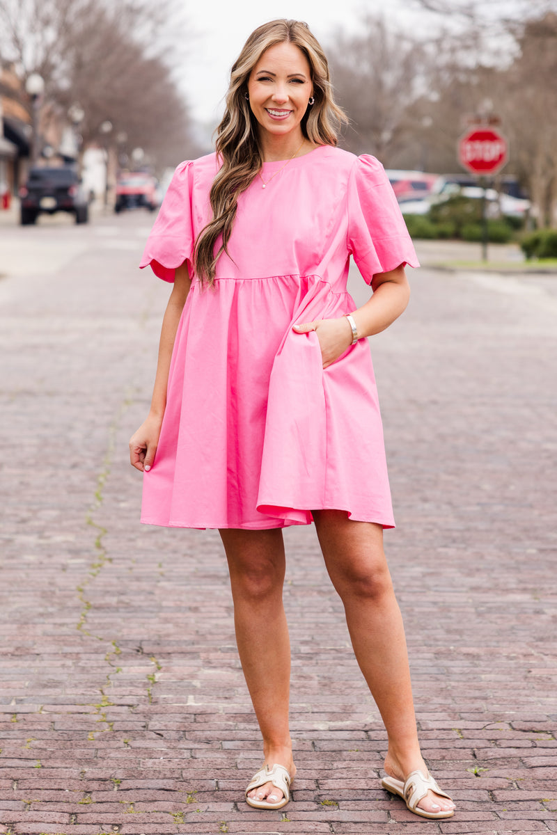 plus size neon pink dress La Femme Curve 31394 KOTSOVOS