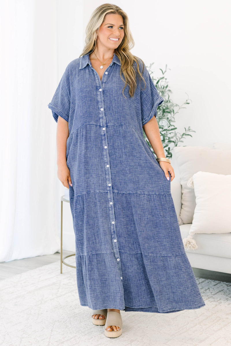 Sweet On Summer Dress, Navy – Chic Soul