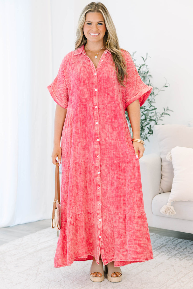 maxi pink summer dress Hot Luna Tie-Dye Halter  Open Back, Deep V-Neck, Vacation & Resort Wear Shirred back SUMMER AWAY Kansas Dress 