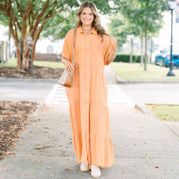 Sweet On Summer Dress, Rust