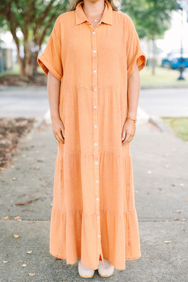 Sweet On Summer Dress, Rust