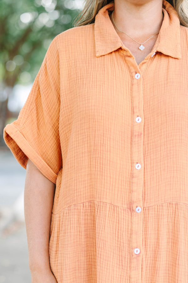 Sweet On Summer Dress, Rust