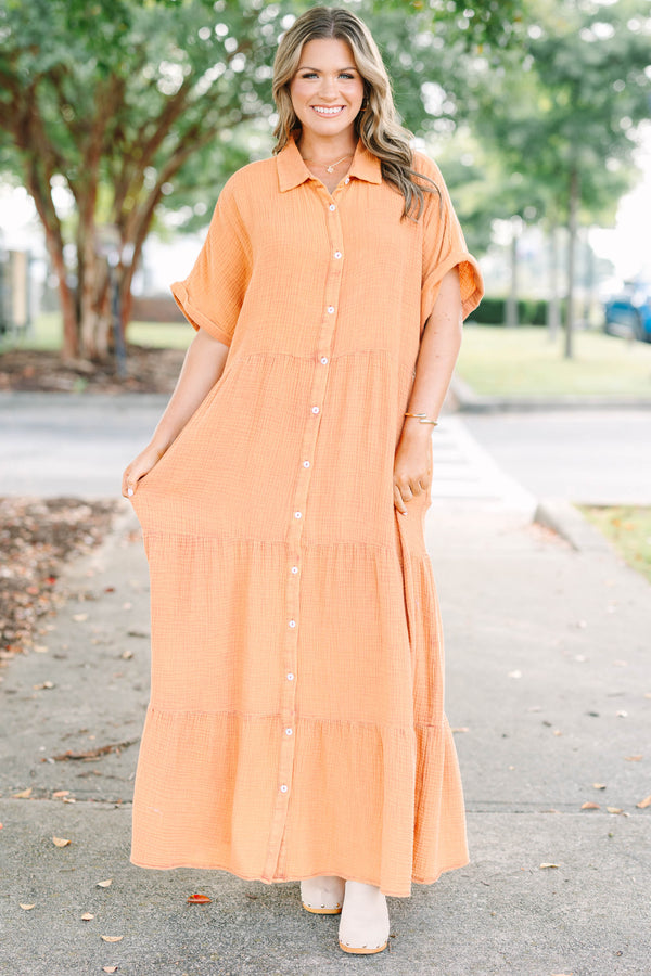 Sweet On Summer Dress, Rust