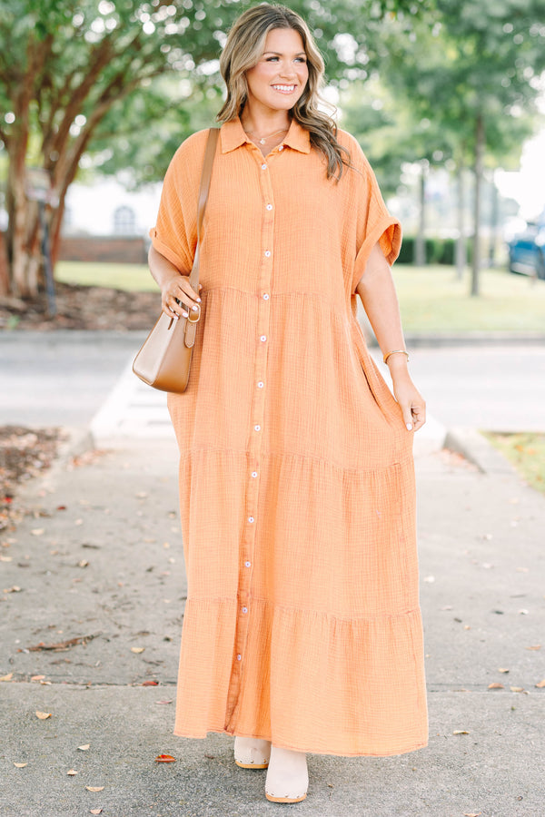 Sweet On Summer Dress, Rust