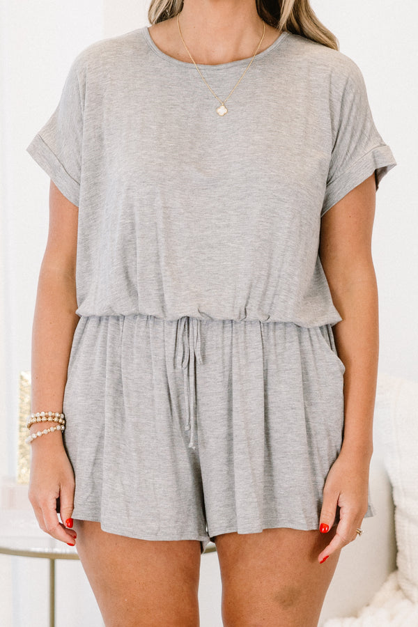 Sweet Saturday Romper, Charcoal