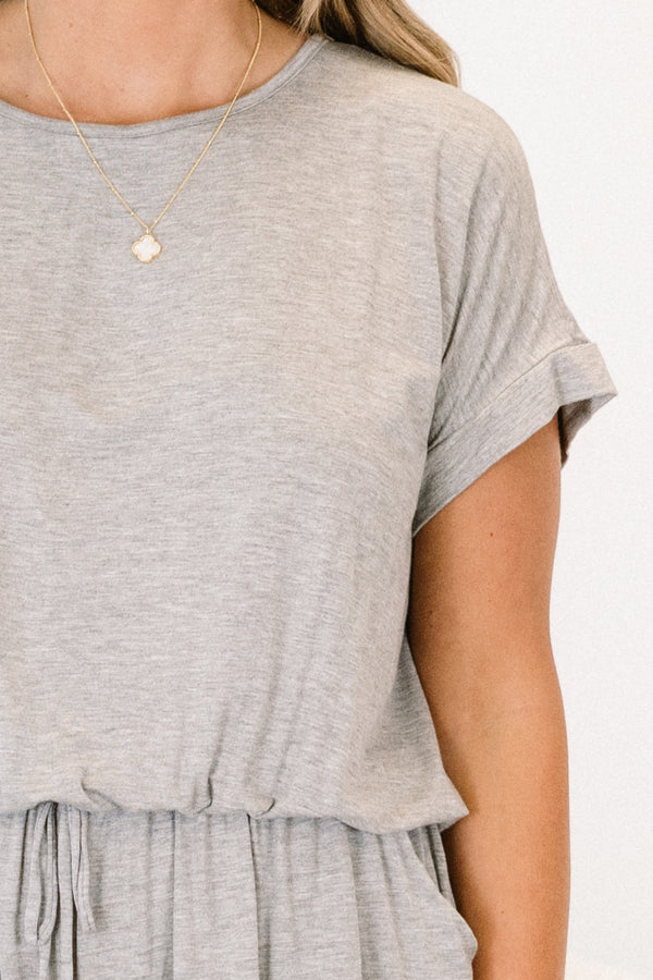 Sweet Saturday Romper, Charcoal