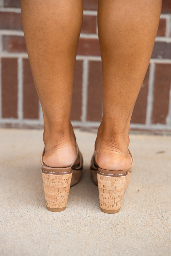 Chic Soul plus size clothing, rattan and wooden block wedge sandals 