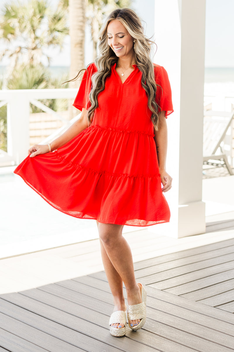 Women's Take Over Dress, Red