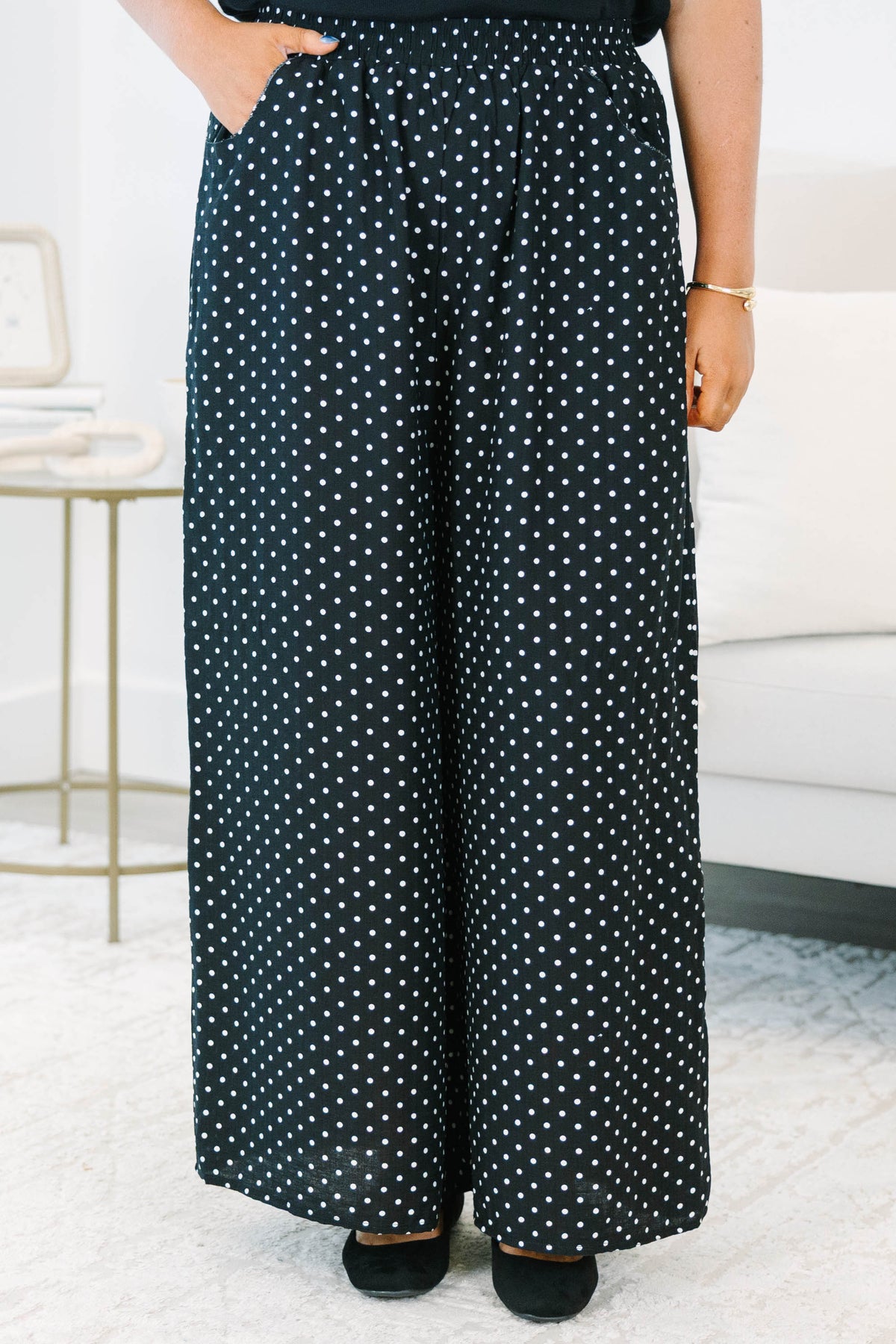 Taking Time Pants, Black Polka-Dot – Chic Soul