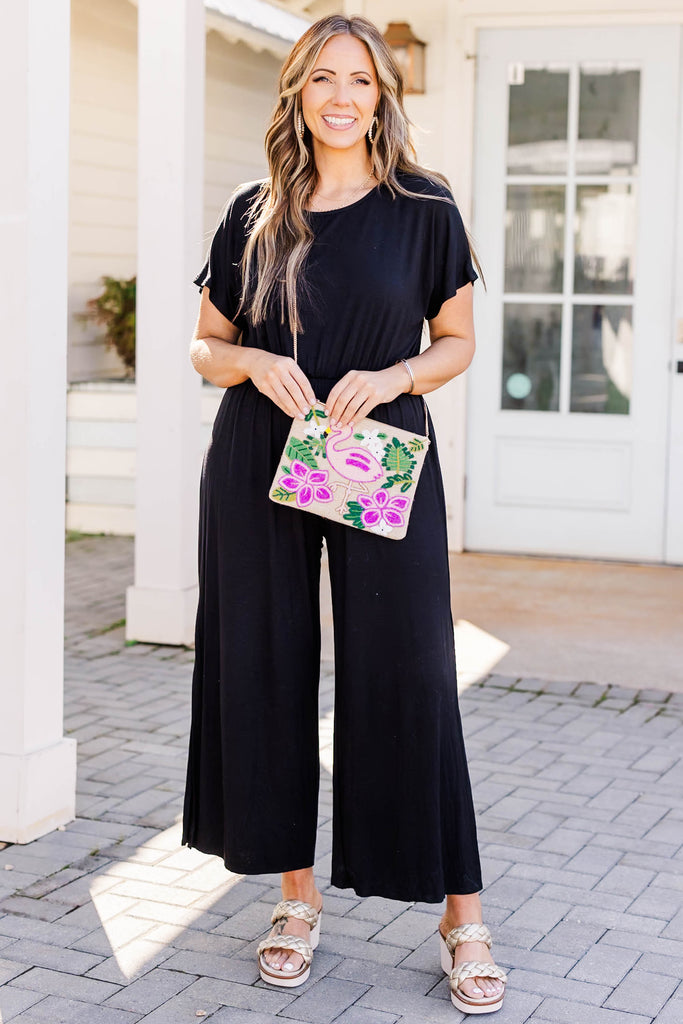 Talk To Me Nicely Jumpsuit, Black – Chic Soul