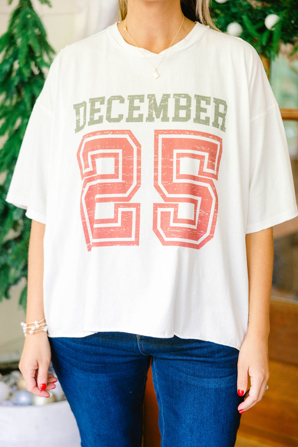 Chic Soul plus size clothing, white oversized slightly cropped vintage wash tee with 