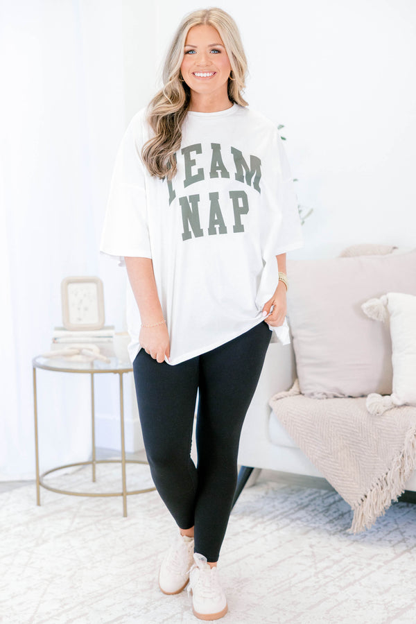 Chic Soul plus size clothing, white short sleeve boyfriend tee with 