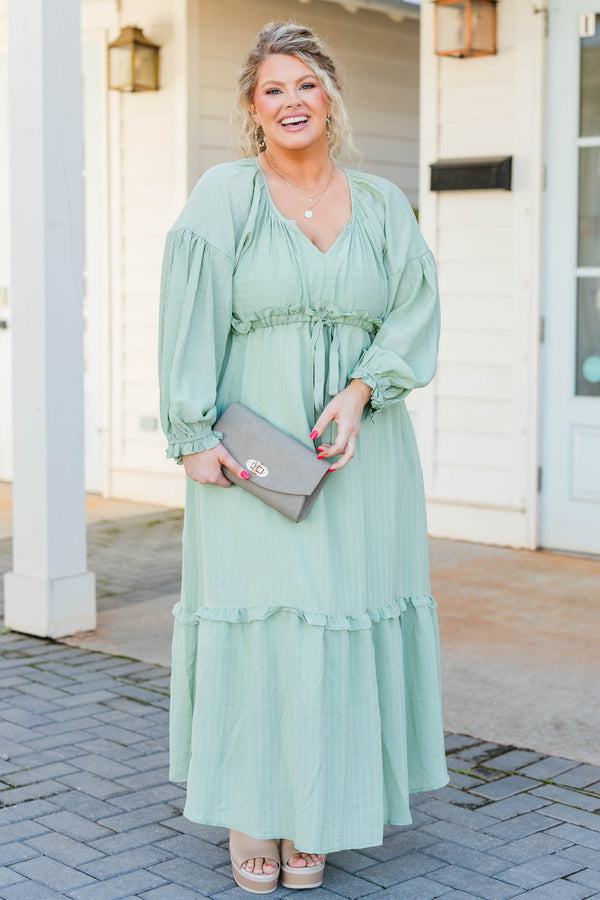 Women's Tell Your Story Dress, Green | Size: 1X By Chic Soul Women's Tell Your Story Dress, Green | Size: 1X By Chic Soul