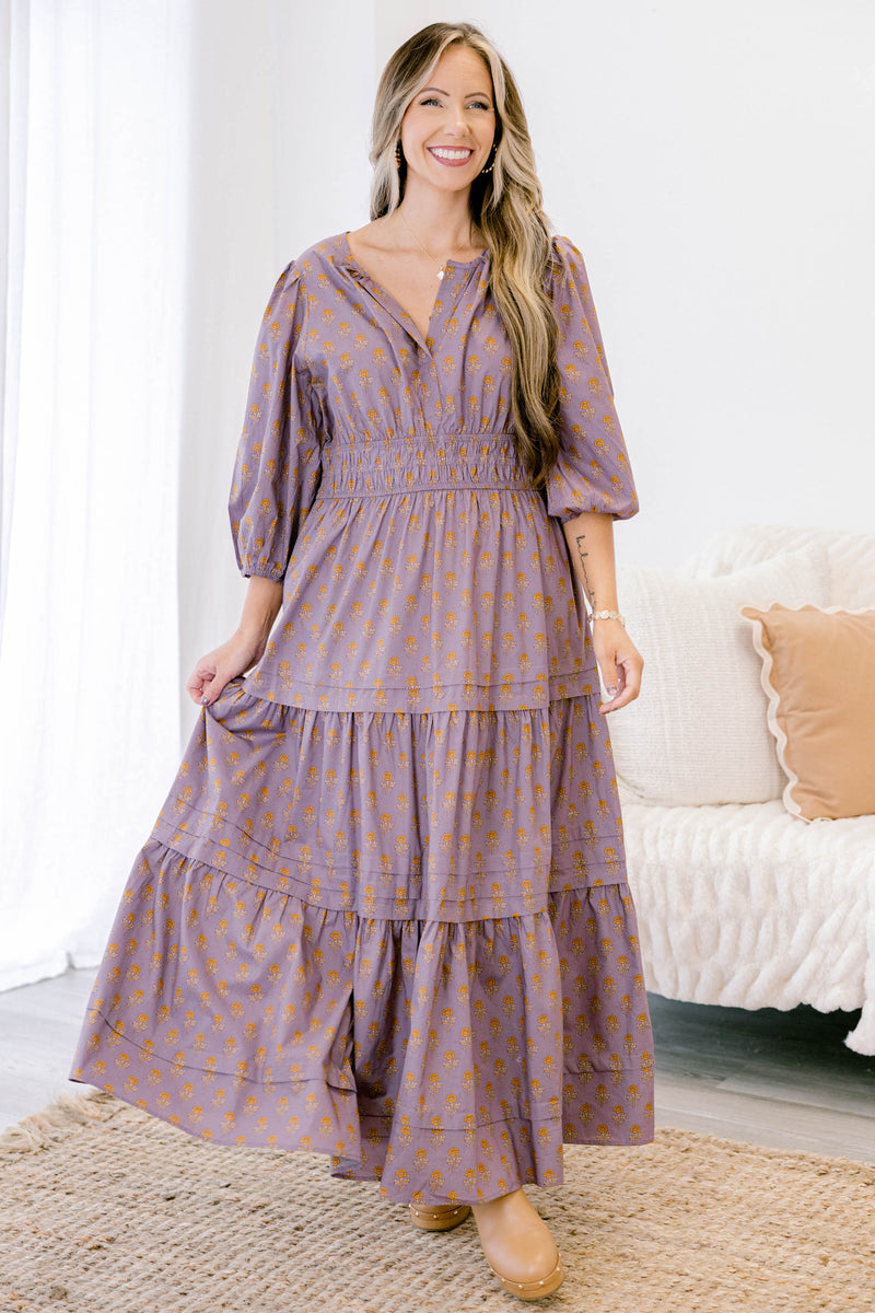 light purple maxi dress Satin Rhinestone Maxi Dress in Purple