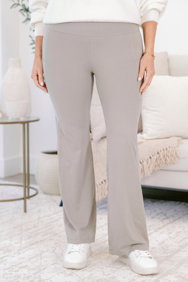 Chic Soul plus size clothing, light grey flair athletic leggings 
