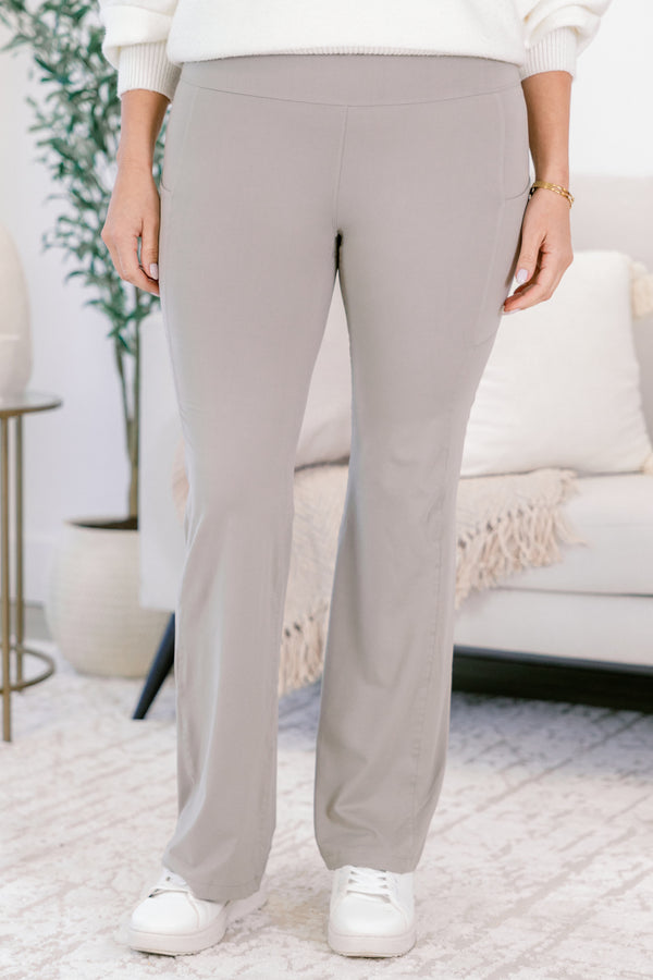 Chic Soul plus size clothing, light grey flair athletic leggings 
