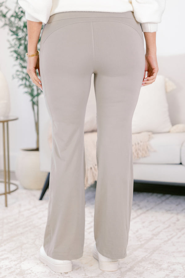 Chic Soul plus size clothing, light grey flair athletic leggings 
