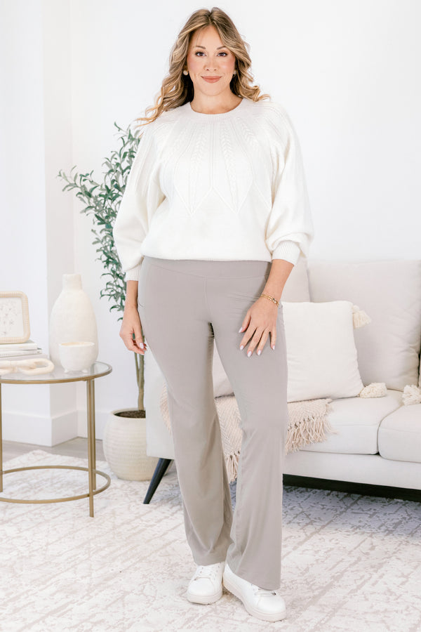 Chic Soul plus size clothing, light grey flair athletic leggings 
