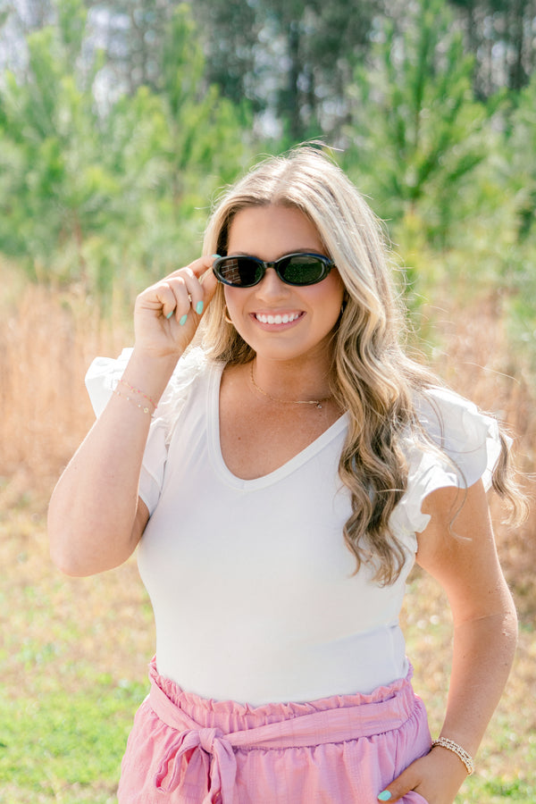 Chic Soul plus size clothing, black small oval sunglasses