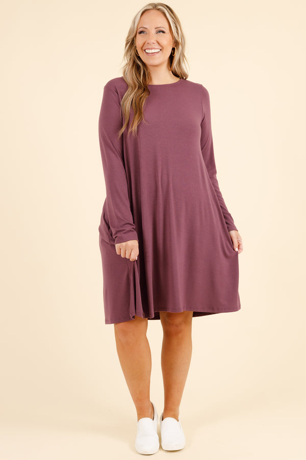 Chic Soul plus size clothing, lilac grey flowy dress with pockets