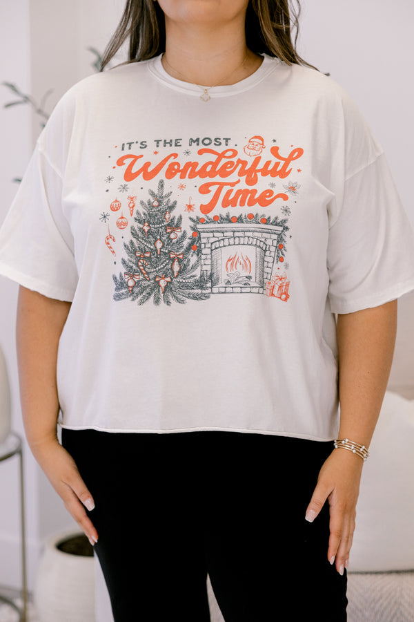 Chic Soul plus size clothing, white short sleeve vintage wash cropped tee with 