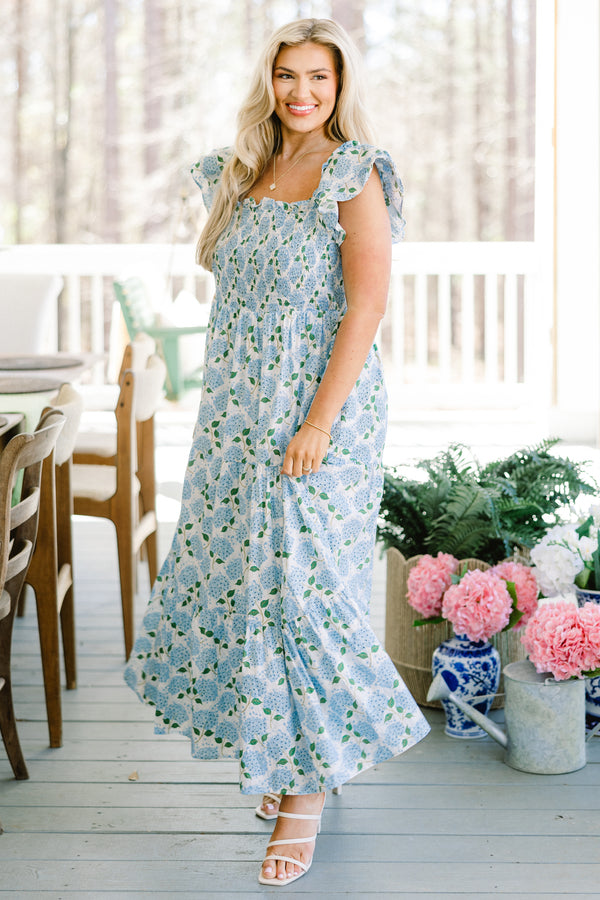 The Wildflower's Song Maxi Dress, Blue Chic Soul The Wildflower's Song Maxi Dress, Blue Chic Soul