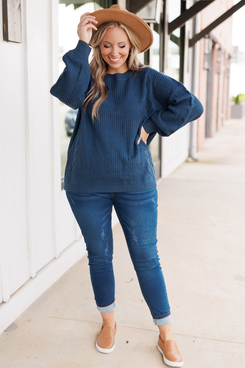 There She Goes Sweater, Dark Teal – Chic Soul