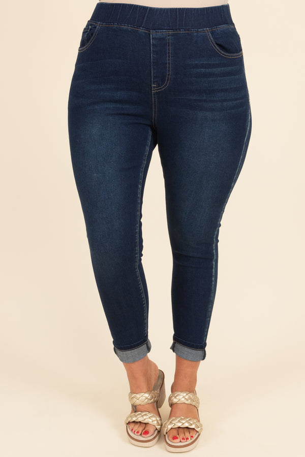 These Are My People Jeggings, Dark Wash – Chic Soul