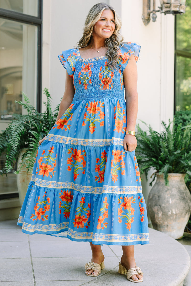 Women's The Wildflower's Song Maxi Dress, Coral | Size: 1X By Chic Soul