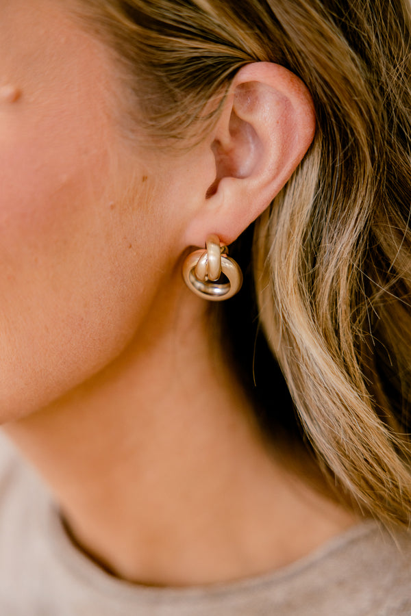 Chic Soul plus size clothing, gold hoop stud earning