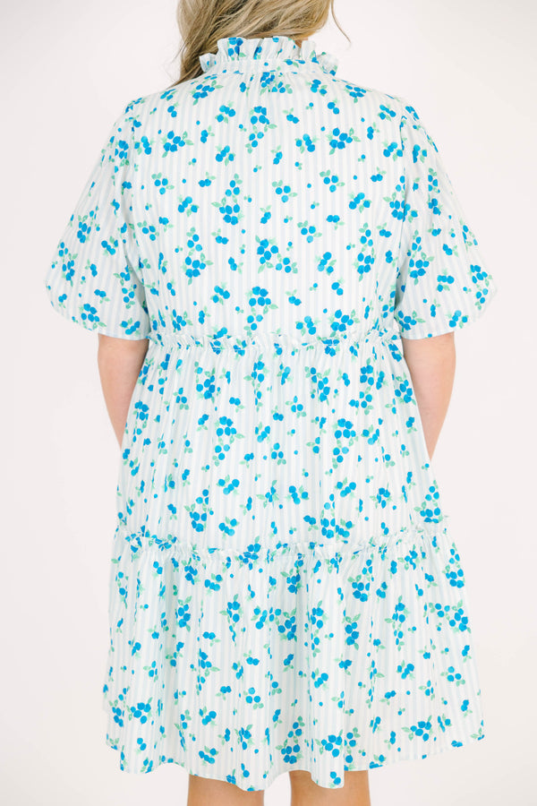 Through The Arbor Dress, Blue Floral
