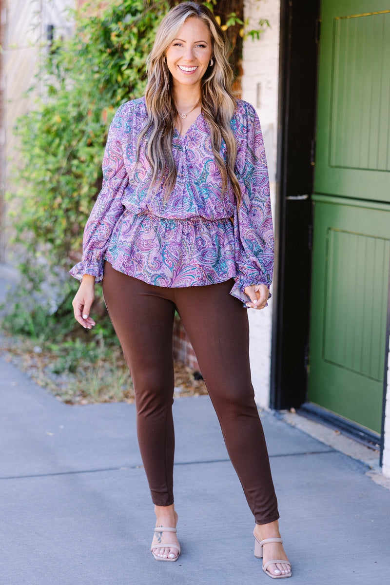 purple smocked top