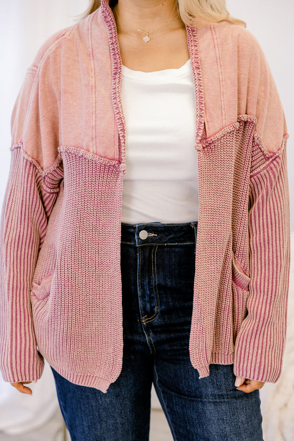 Chic Soul plus size clothing, light berry purple kit textured cardigan