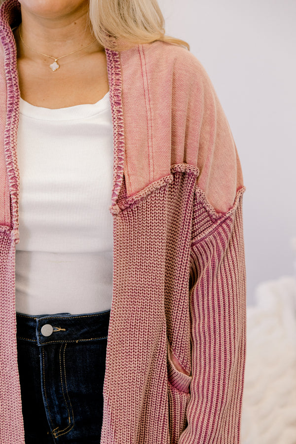 Chic Soul plus size clothing, light berry purple kit textured cardigan