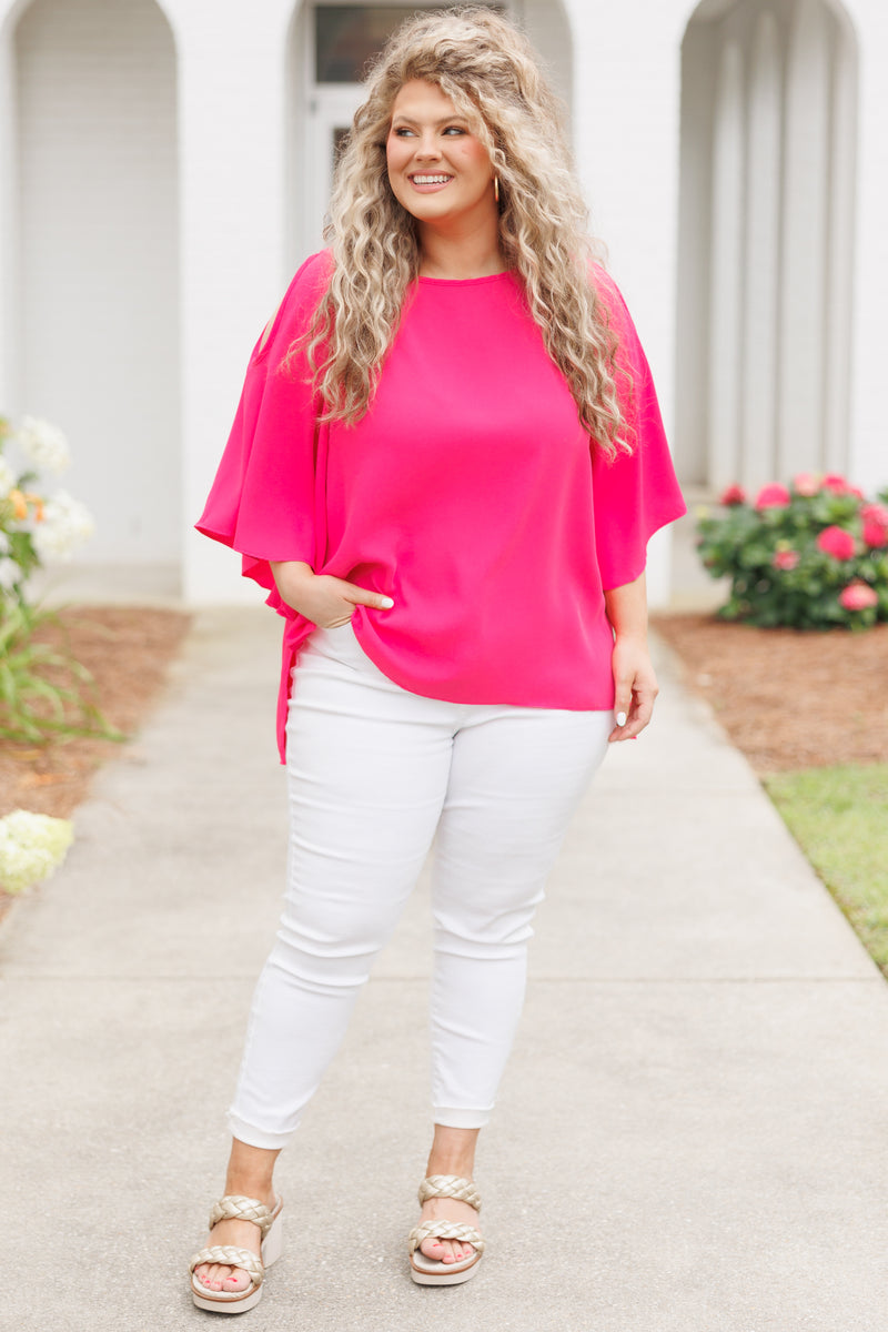 Women's Toasted Coconut Top, Pink | Size: 1X By Chic Soul Women's Toasted Coconut Top, Pink | Size: 1X By Chic Soul