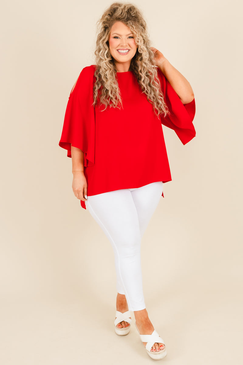 Red 2025 flowy top