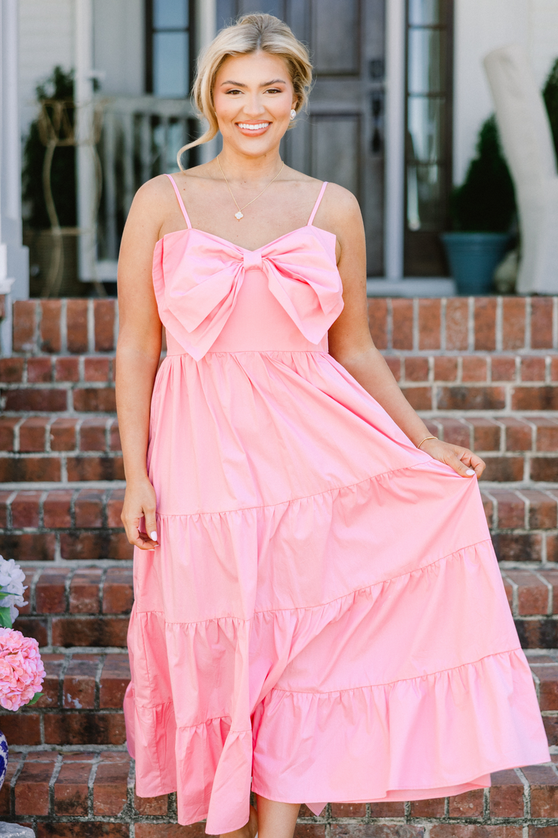 Women's Other One Midi Dress, Pink | Size: 1x by Chic Soul Women's Other One Midi Dress, Pink | Size: 1x by Chic Soul