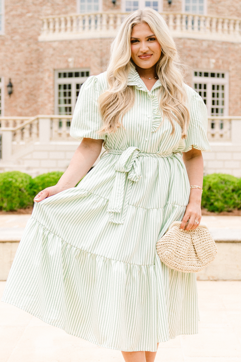 summer chic midi dress Women's Summer Picnics Dress, Green