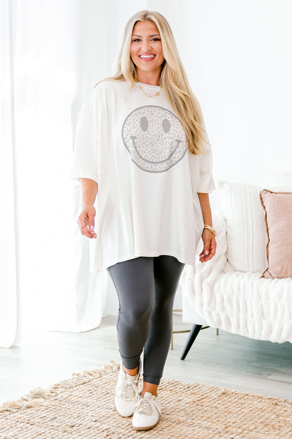 Chic Soul plus size clothing, solid medium gray seven-eighths leggings