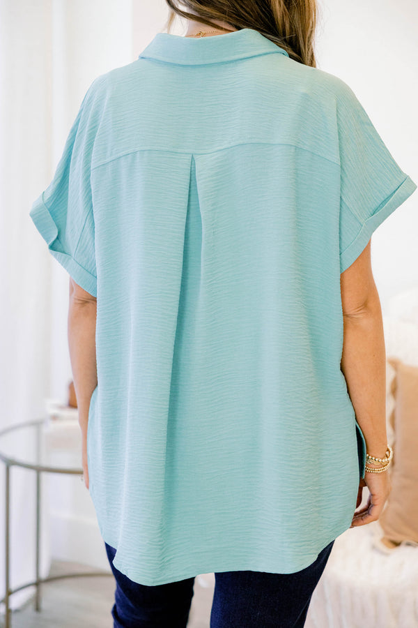 Up In The Air Top, Dusty Teal