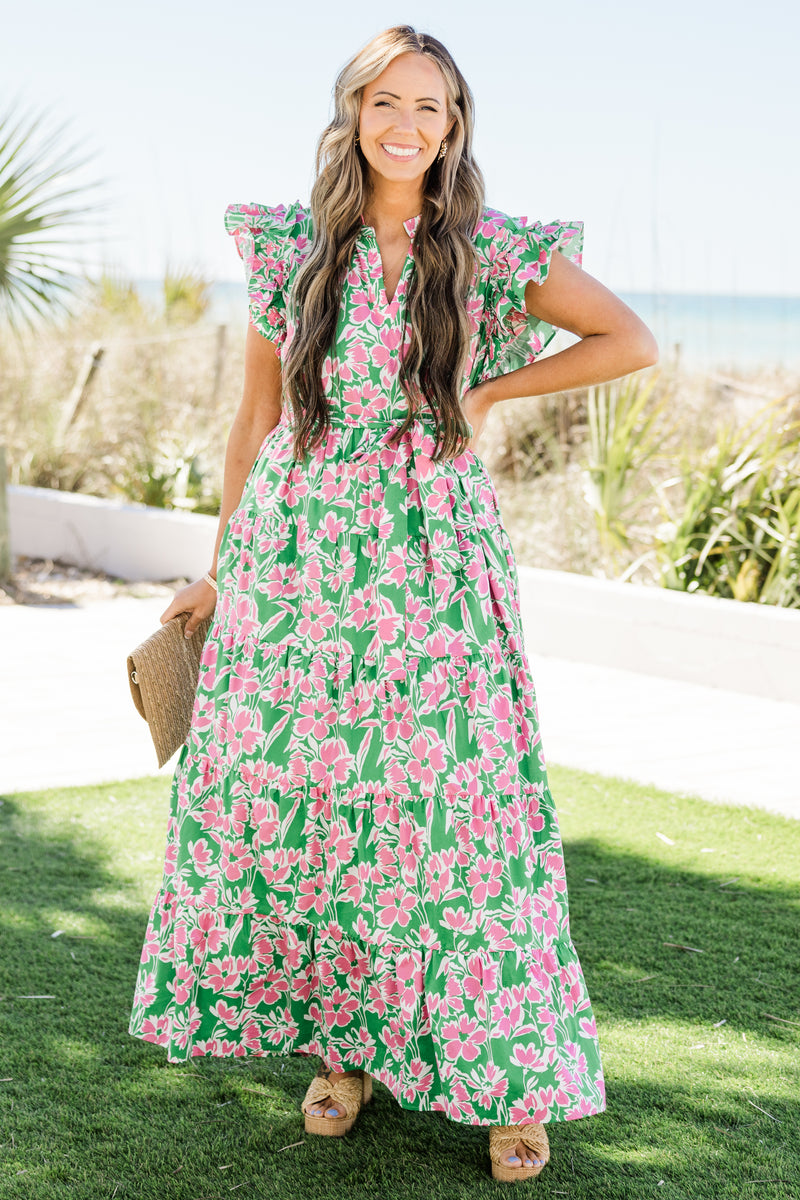 Venetian Garden Dress, Green – Chic Soul Venetian Garden Dress, Green – Chic Soul