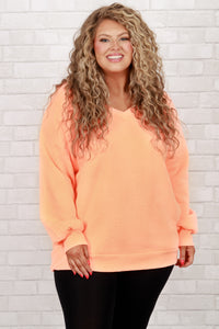 Neon shop coral sweatshirt