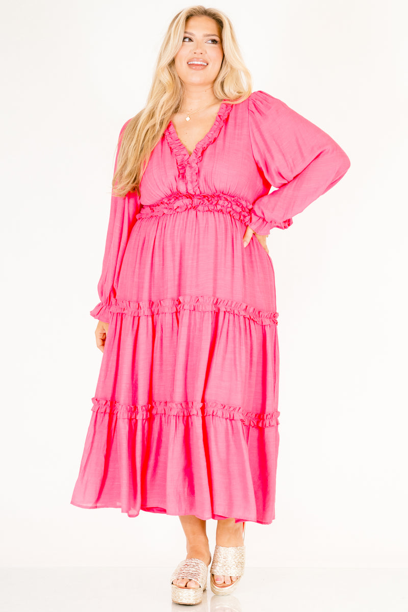 Women's Vivid Palms Dress, Pink