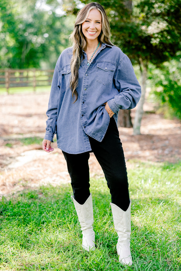 Wake Up Call Top, Blue