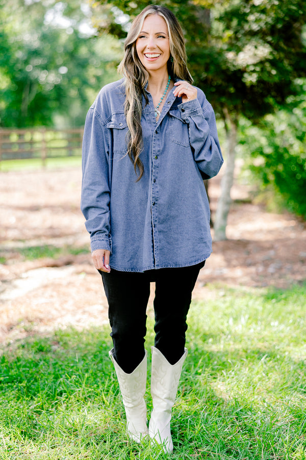 Wake Up Call Top, Blue