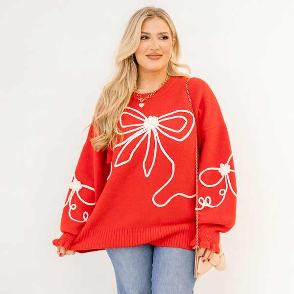 Walk And Sweet Talk Sweater, Red