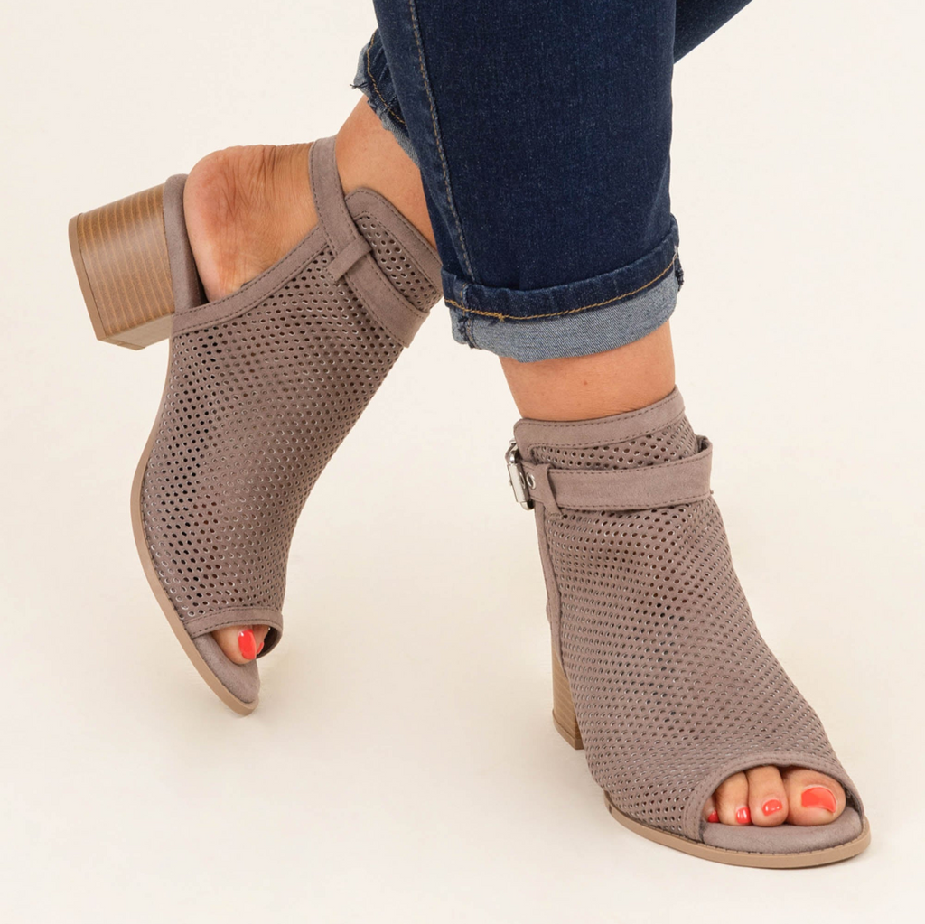 Toms fashion open toe booties