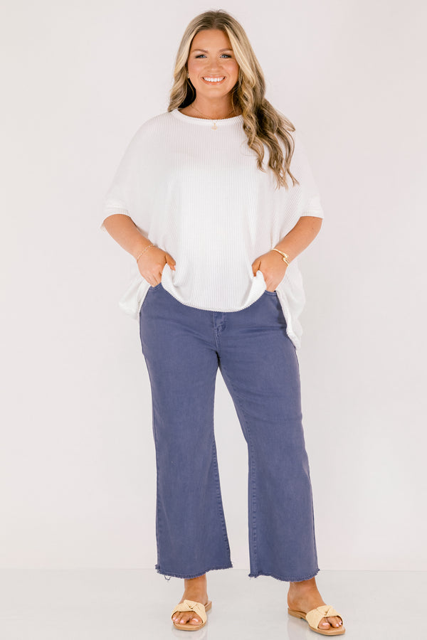 Chic soul plus size clothing, medium bright blue straight leg jeans