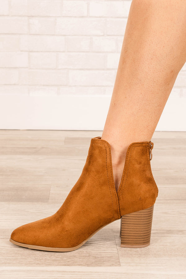 Tan booties sales block heel